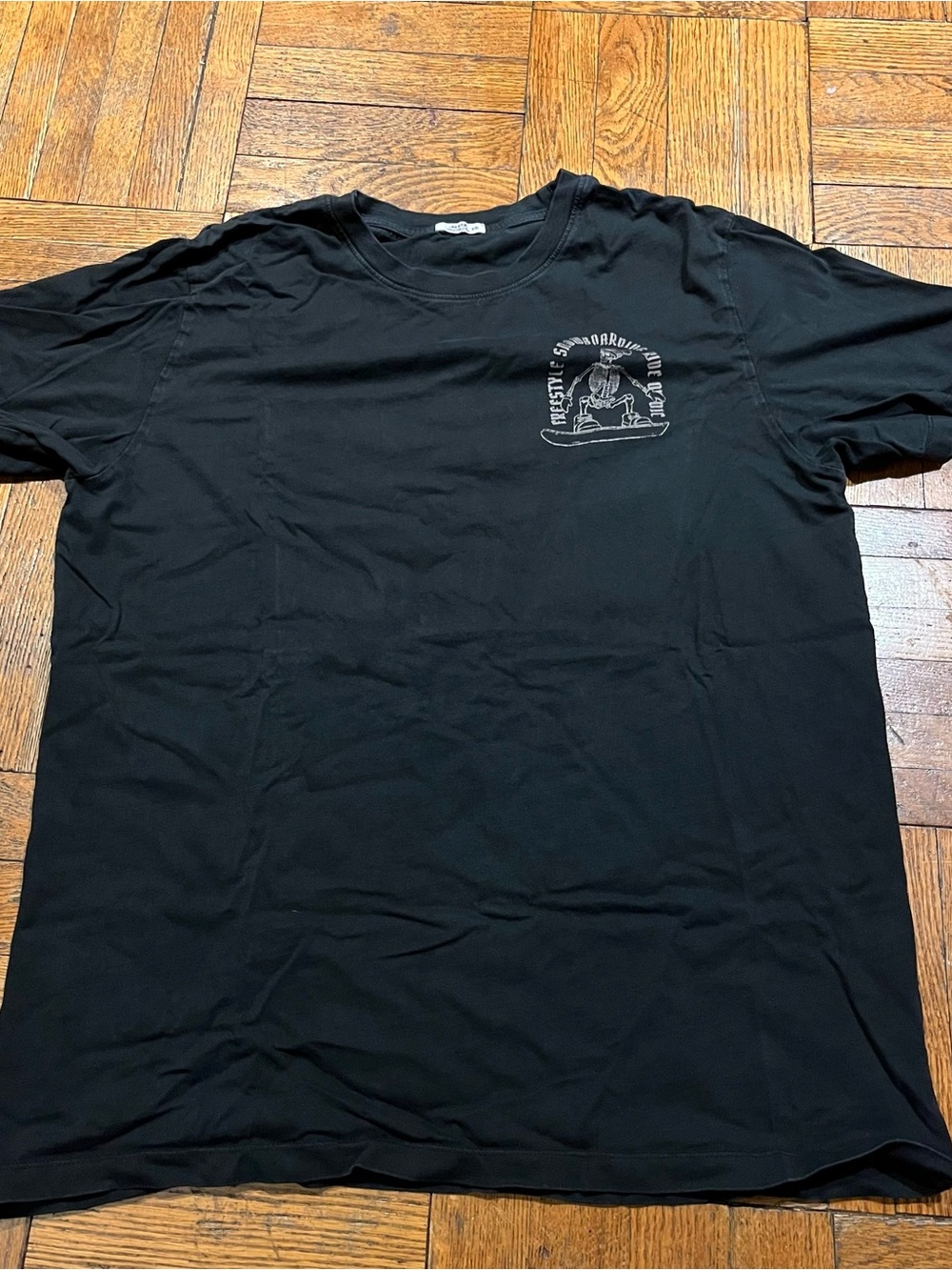 (🧵3 for $30🧵) Men's Black Skeleton Graphic Crewneck T-Shirt